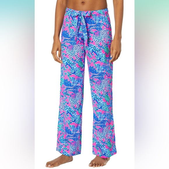 Lilly Pulitzer Other - NWT Lilly Pulitzer Pj Woven Pants in Plumeria Pink Untamed Hearts